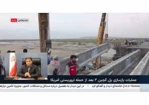 نصب ۵ تیر اصلی پل گچین؛ عملیات بازسازی وارد مرحله پایانی شد